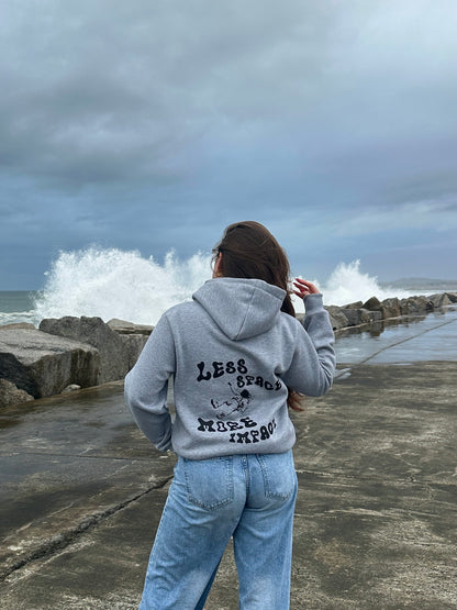 Hoodie “Less Space, More Impact.”